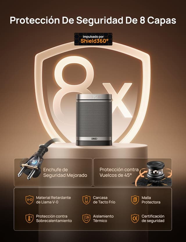 Detalle de Dreo Atom One calefactor cerámico 1500 W