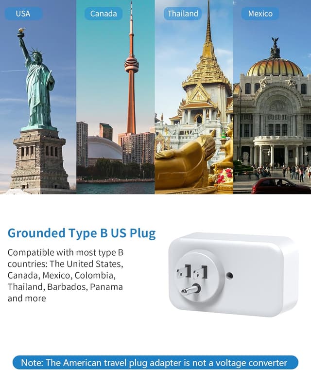 Thumbnail 2 de Mscien UK to US Travel Adapter 4‑in‑1