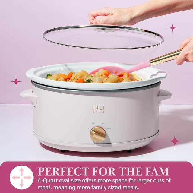 Detalle 2 de Paris Hilton 6-Quart Manual Slow Cooker ๐ฒ