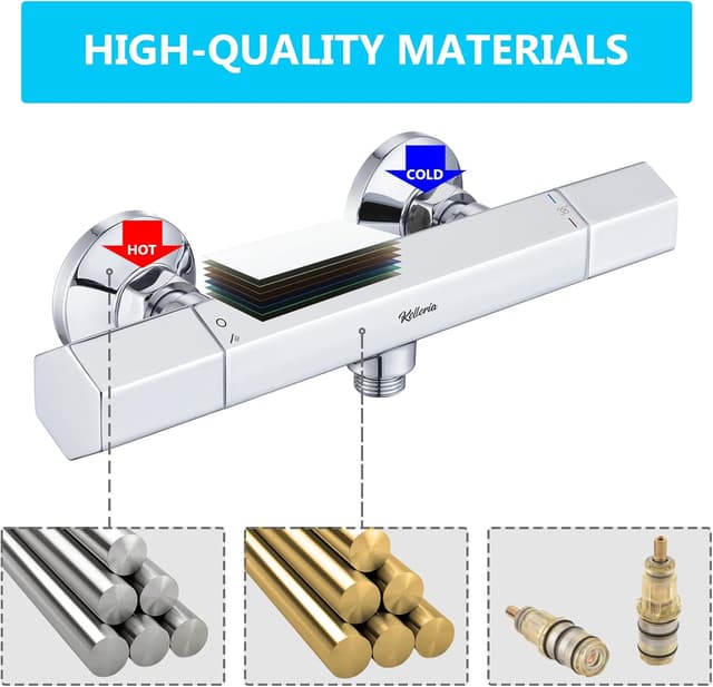 Thumbnail 1 de Kelleria Grifo de ducha con termostato y botón de seguridad