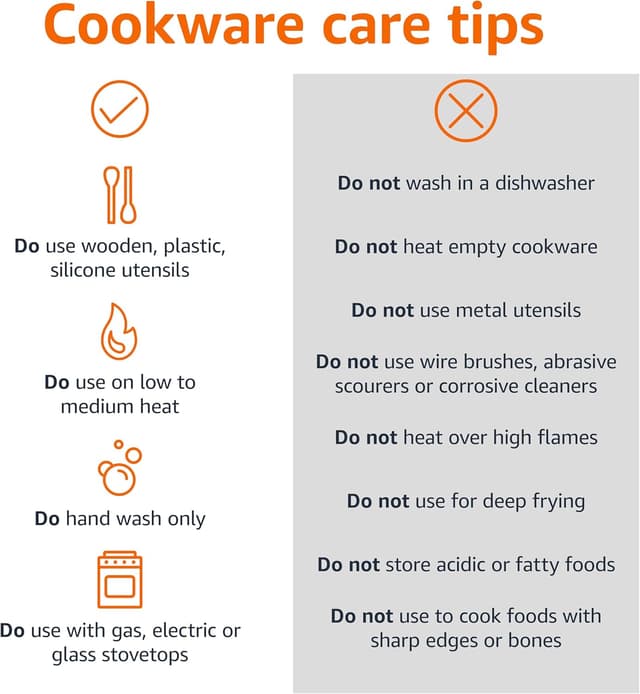 Detalle de Amazon Basics Ceramic Non-Stick 3-Piece Frying Pan Set (20.3cm, 25.4cm & 30.5cm) in Black