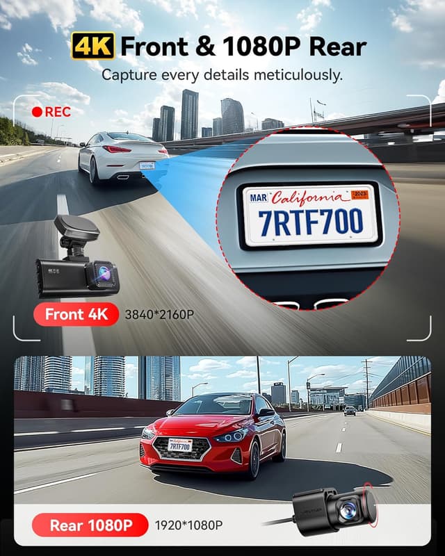 Detalle 2 de REDTIGER F7N Pro 4K Dual Dash Cam