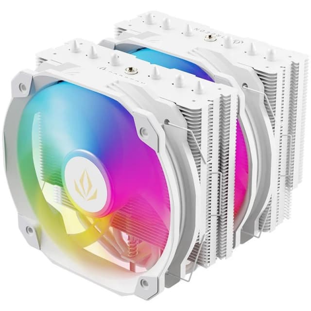 Detalle de Forgeon Windlord ARGB White disipador CPU dual 2x140 mm