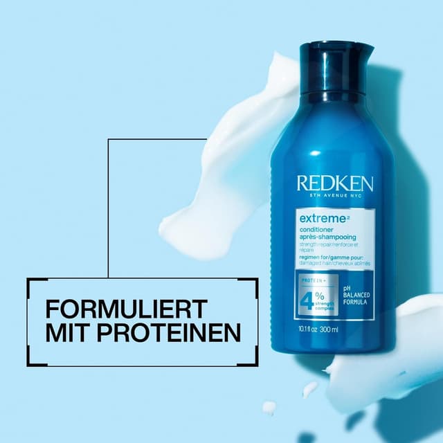 Detalle de Redken Extreme Conditioner Spülung für sprödes und geschädigtes Haar (Anti Haarbruch) – 1 x 300 ml