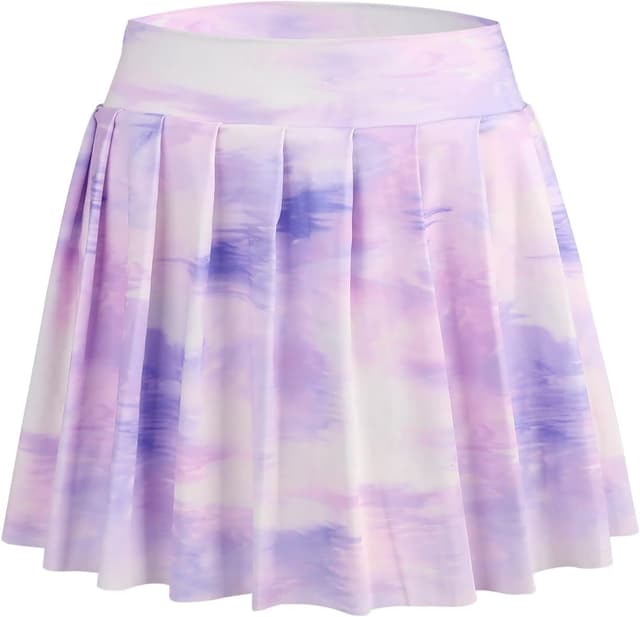 Detalle de Bezioner Girls Tennis Skirt with Shorts (Golf Skort) – pleated skater mini with dual pockets