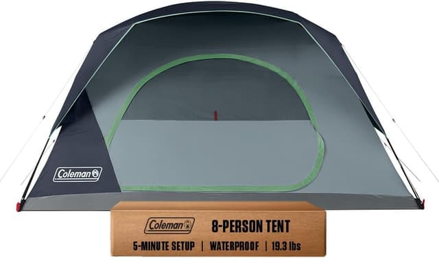 Detalle de Coleman Skydome Tent (5-Minute Setup) 2/4/6/8-Person Weatherproof with Rainfly & Carry Bag