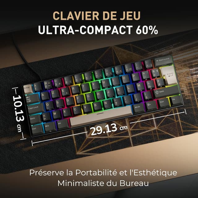 Detalle 1 de RK ROYAL KLUDGE C61 HE clavier gamer 60%