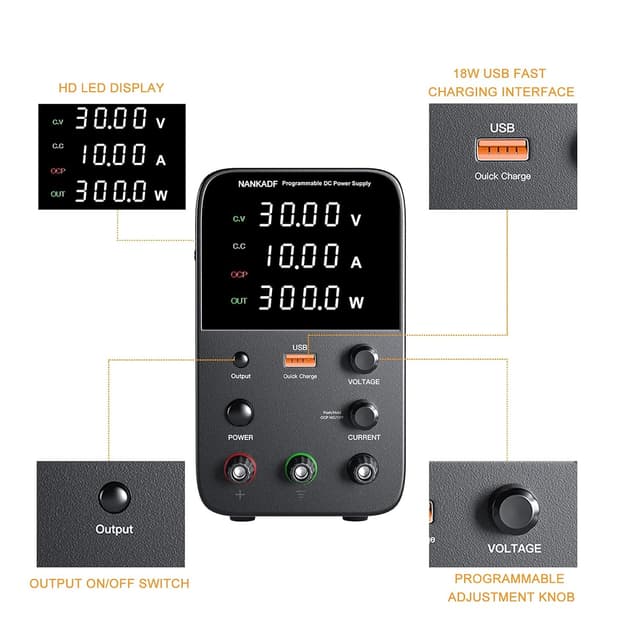 Detalle de NANKADF Labornetzteil 0-30V 0-10A