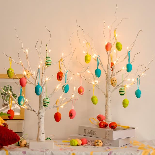 Detalle 1 de Eambrite Easter egg tree set of 2, 24 LEDs