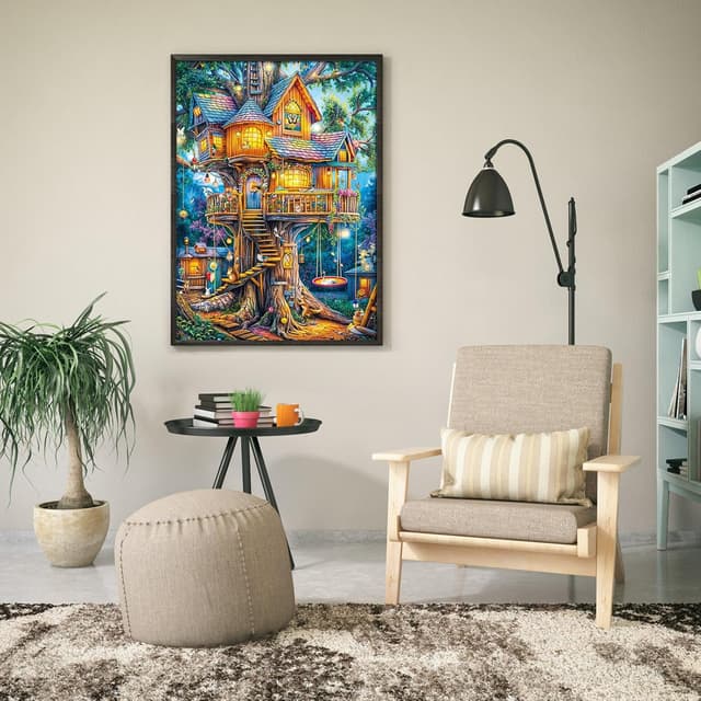 Detalle 2 de Fantasy Treehouse 1000-Piece Jigsaw Puzzle for Adults (19.69 x 27.56 in finished)