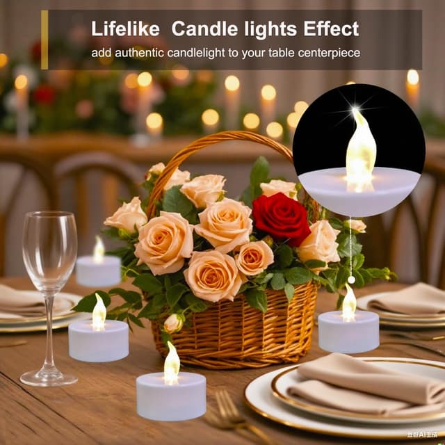 Detalle de Anziner 24 Pack flameless Tea Lights 200h+