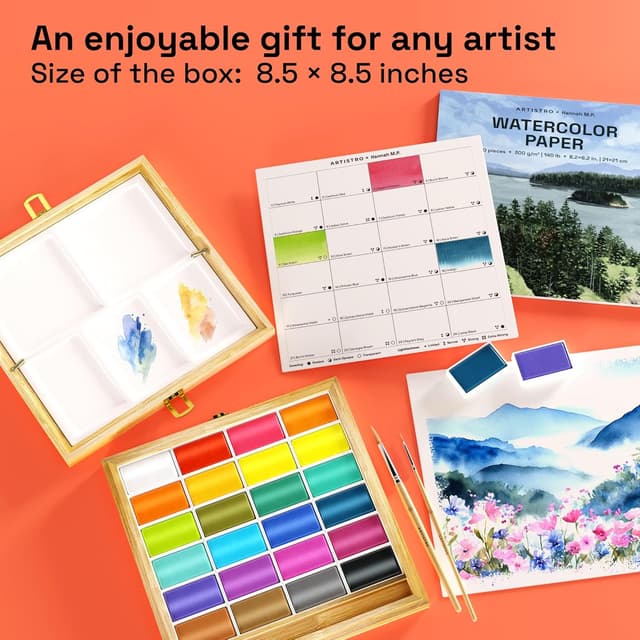 Detalle 2 de ARTISTRO x HANNAH M.P Professional Watercolor Set 24 ๐จ