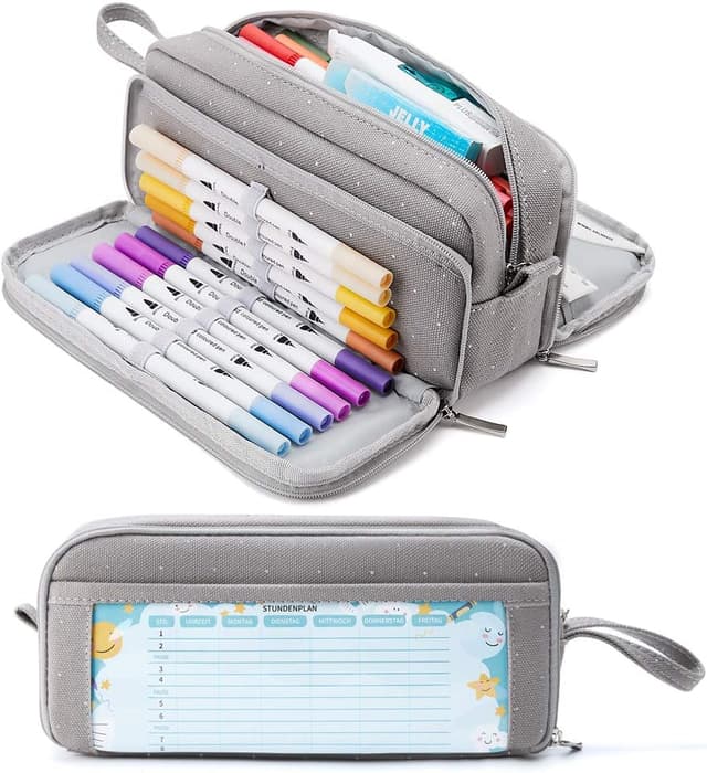 Detalle de KALIDI Federmäppchen 21 cm mit 3 Fächern ✏