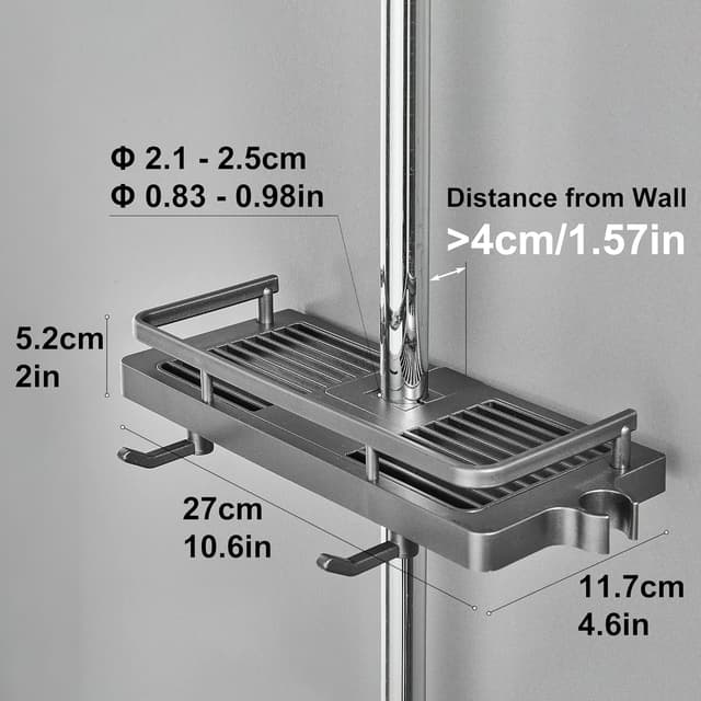 Thumbnail 2 de DUFU Mensola Doccia 27x12 cm per asta 21-25mm