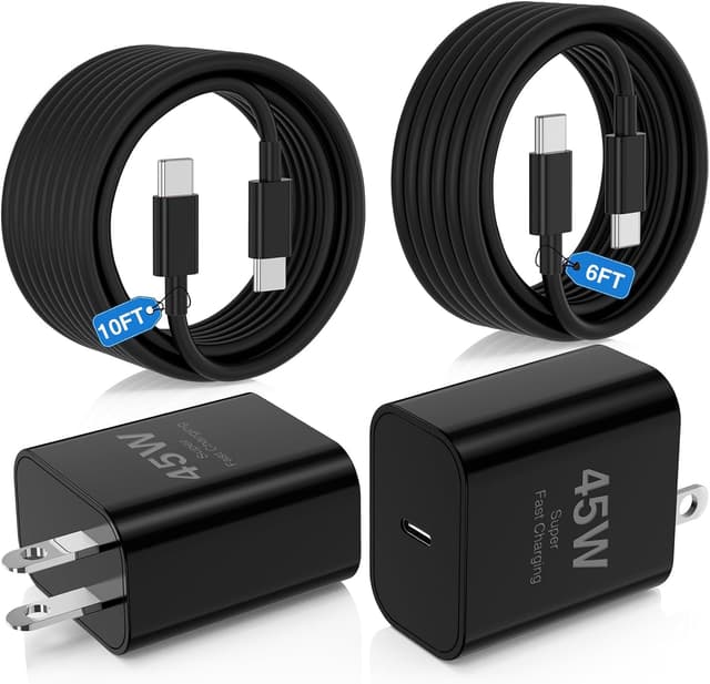 Detalle de 45W Super Fast Type-C Charger (USB-C to USB-C) for Samsung Galaxy S25/S24/S23 Ultra & iPhone Pro Models