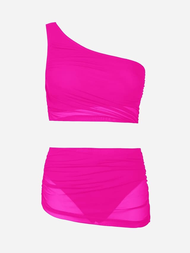 Thumbnail 4 de CUPSHE Bikini monospalla con gonna asimmetrica