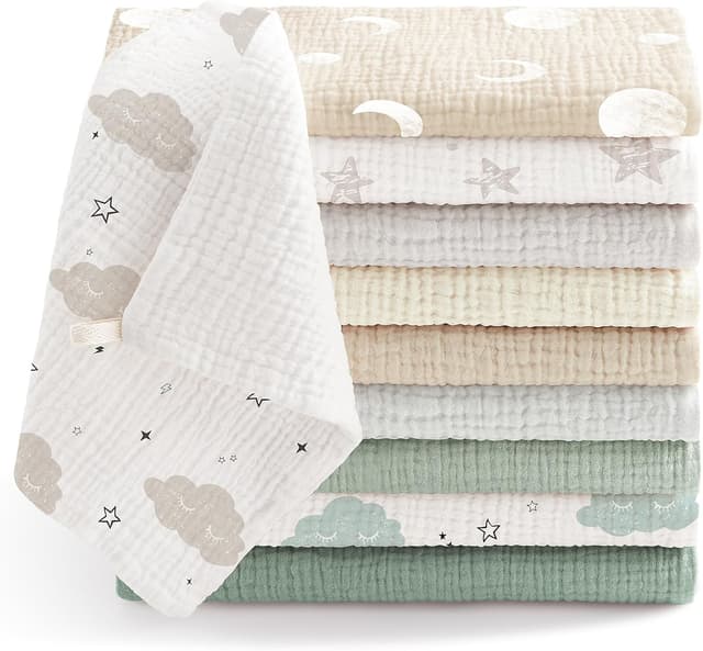 Imagen de bearmoss Muslin Squares 25x25 cm 100% cotton burp cloths en OfertitasTOP