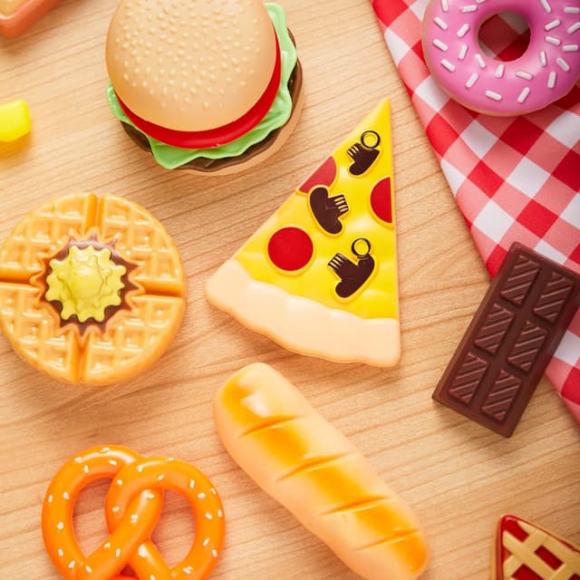 Detalle 2 de JOYIN 50-teiliges Kinder-Küchen-Playset mit Spiel-Lebensmitteln aus Kunststoff