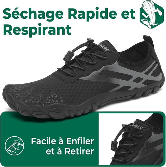Detalle de SAGUARO Chaussures aquatiques barefoot à séchage rapide, tige souple et antidérapante (GR.36–48)