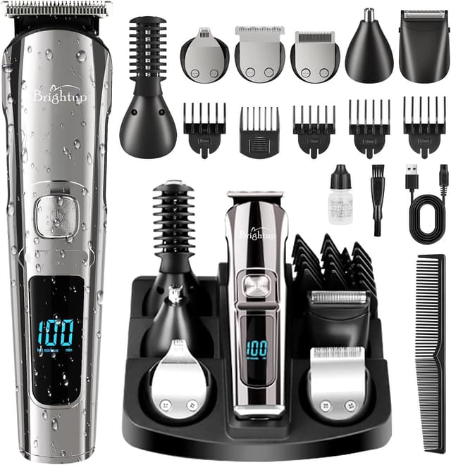 Detalle de Brightup Beard Trimmer for Men Electric Razor & Shaver Kit (Cordless, IPX7 Waterproof)