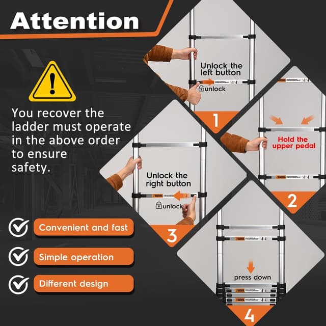 Thumbnail 4 de SocTone Telescoping Ladder 12.5 FT