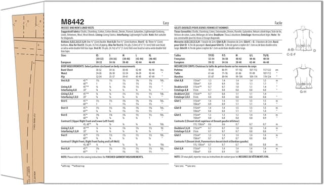 Detalle 2 de McCall's M8442 gilet doublé ⚙