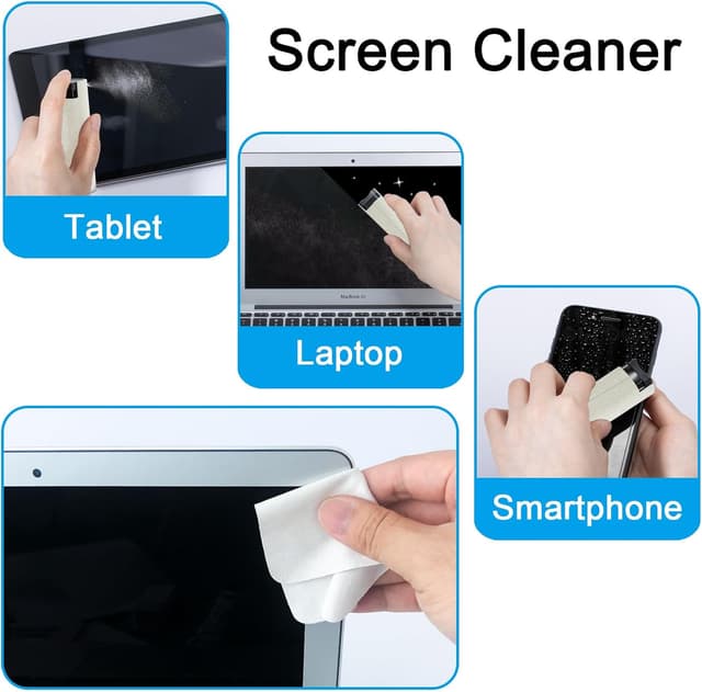 Detalle 2 de walrfid Car Screen Cleaner Spray + Touchscreen Cleaning Brush Kit (10 ml solution, microfiber cloths)