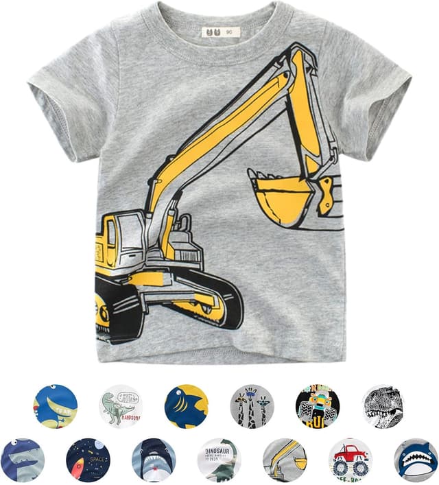 Thumbnail 6 de Unisex Baby-T-Shirt aus Baumwolle mit süßem Karikatur-Tiermotiv – für 1 bis 7 Jahre