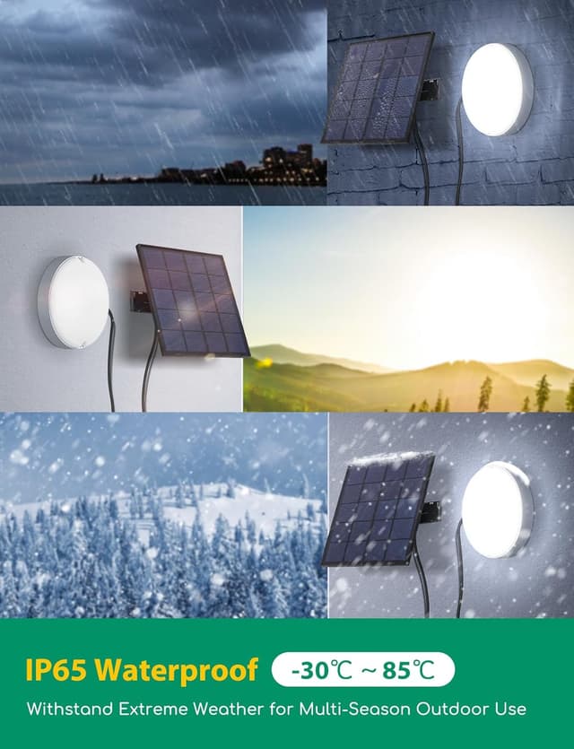 Detalle de Aigostar Luce Solare LED da Esterno con telecomando 50W e 3 temperature (IP65) con cavo da 3 m