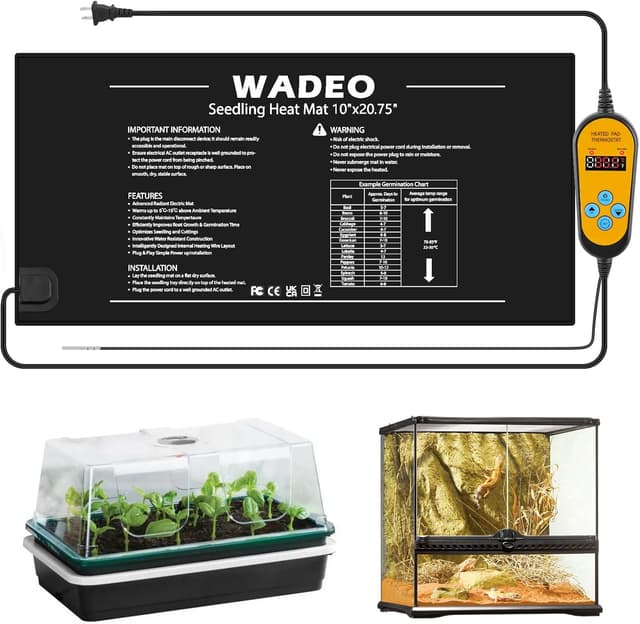 Detalle 2 de WADEO Estera Calefactora Ajustable 🌱 Calor para Plantas y Germinación