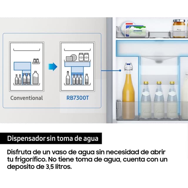 Detalle de Samsung RB38C655DS9/EF Frigorífico combi 386L D Inox con IA Energy y SmartThings