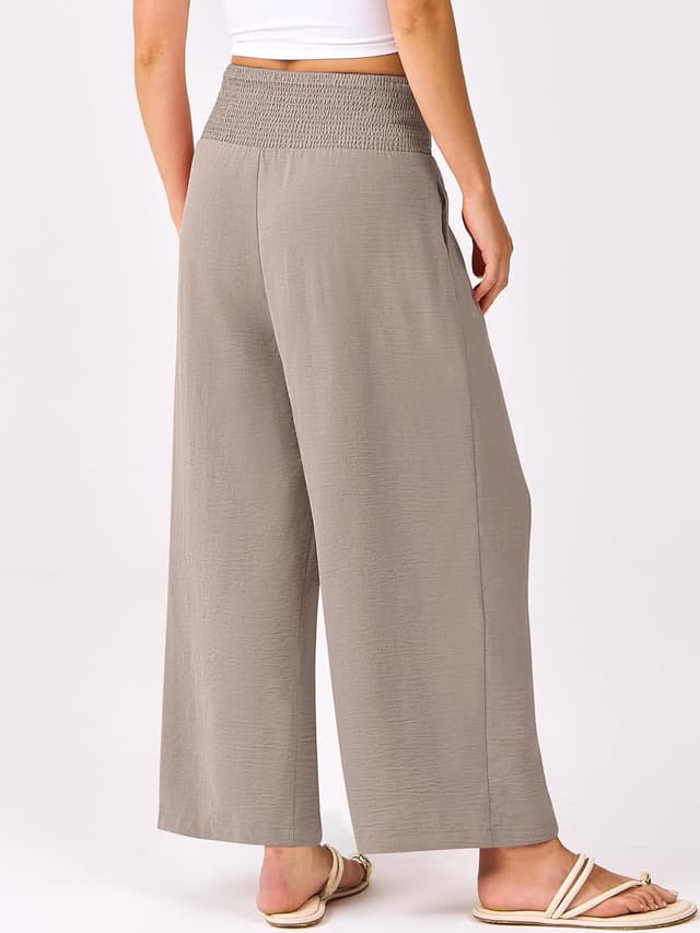 Detalle 2 de ANRABESS Womens Palazzo Pants Wide Leg High Waisted
