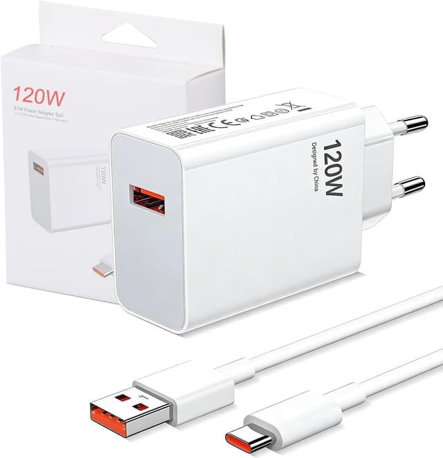 Detalle de Caricabatteria USB-C 120W con cavo da 2 m per ricarica rapida Xiaomi e Redmi