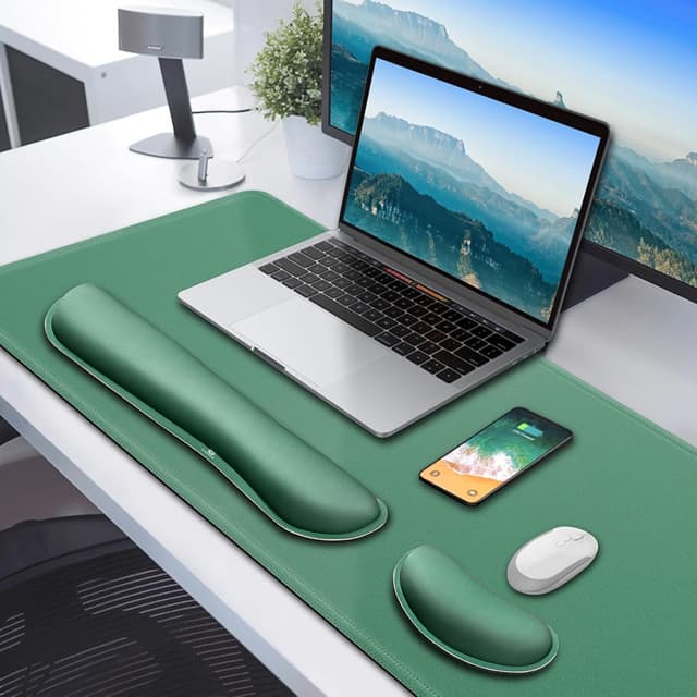 Thumbnail 1 de Gimars 3-in-1 XXL Gaming-Mauspad mit Gelkissen & Handballenauflage, 800 x 305 mm – Dunkelgrün