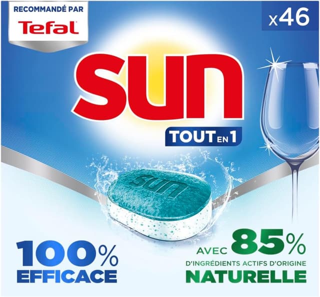 Detalle de Sun Tout en 1 pastilles lave-vaisselle 46 tablettes