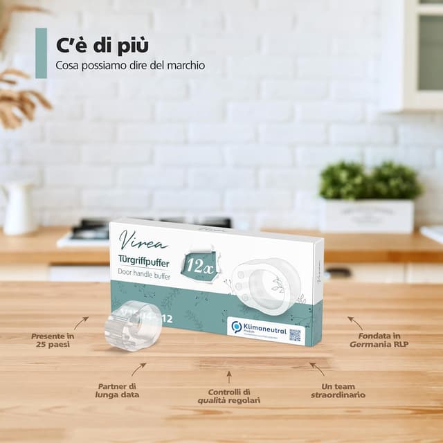 Thumbnail 6 de virea confezione da 12 fermaporta/paracolpi trasparenti per maniglie di porte e finestre