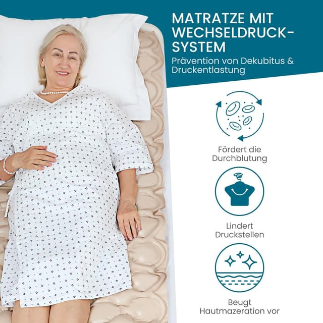 Detalle 2 de KEKOY Antidekubitus-Wechseldruckmatratze mit flüsterleiser Pumpe, wasserdicht – 190 x 91 cm