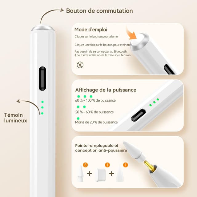Detalle 2 de Hastraith HSTT Pencil, stylet iPad 2018-2025