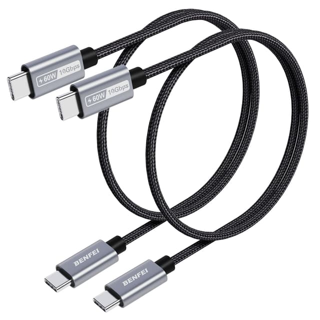 Detalle de BENFEI New Silikon USB‑C Ladekabel (30 cm, 2er‑Set) mit 10 Gbps und bis zu 60 W