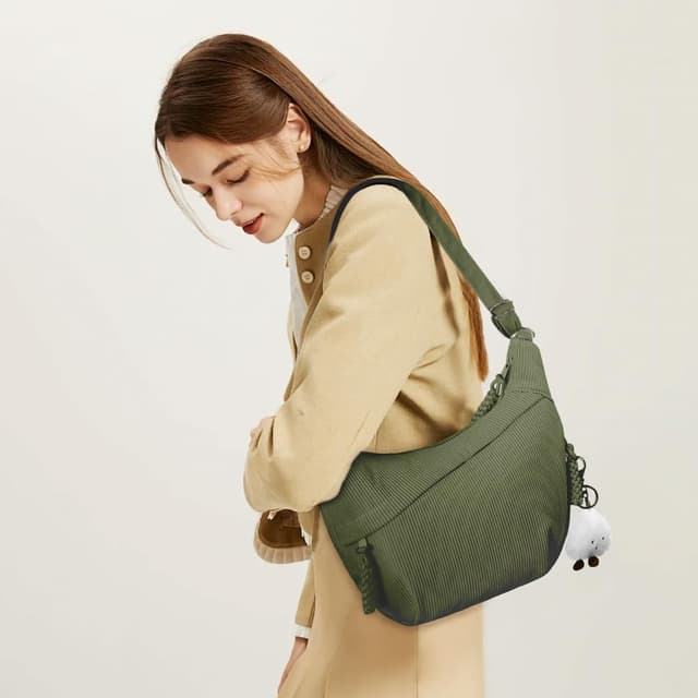 Thumbnail 6 de Aucuu Sac à Bandoulière Grand Velours Côtelé