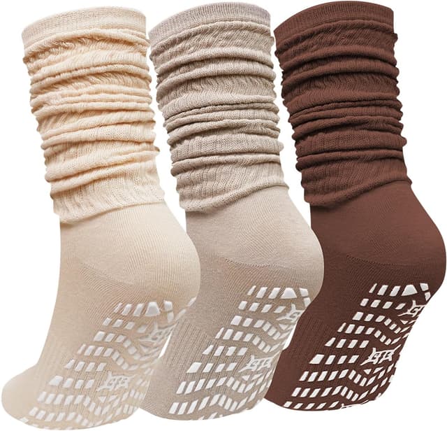 Thumbnail 6 de PUTUO Chaussettes de yoga antidérapantes femme en coton (3 paires) : picots silicone et confort sans coutures
