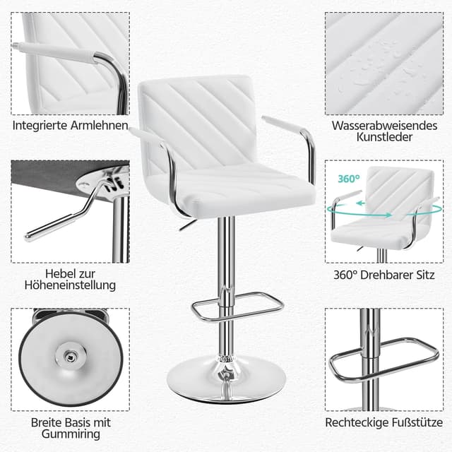 Thumbnail 6 de Yaheetech Taburetes de Bar 92-113,5 cm