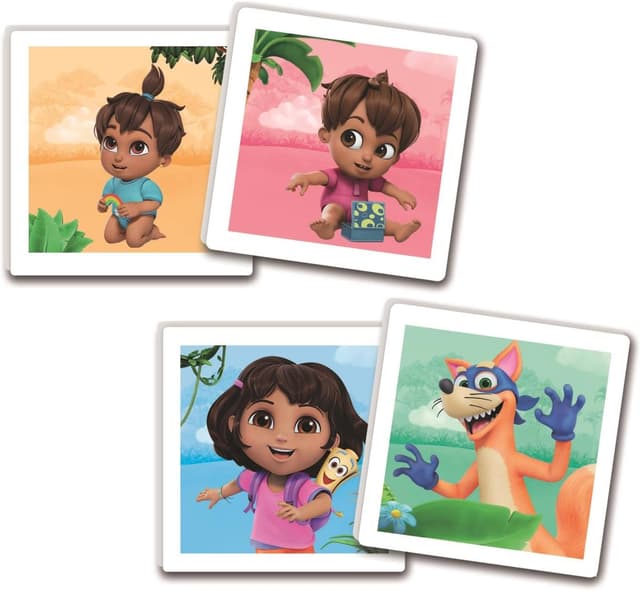 Detalle de Clementoni Edukit 4 in 1 Dora (18209) – Spielesammlung mit 2 Puzzles, Memo & Würfelpuzzle für ab 3 Jahren