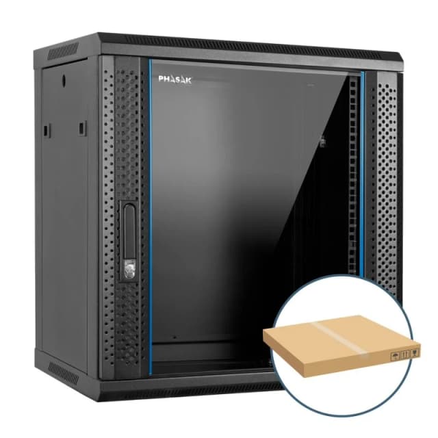 Detalle 2 de Phasak Armario Mural Rack 19" 12U 600x450 mm desmontado negro