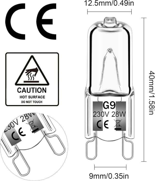 Thumbnail 2 de Haraqi G9 Halogen Bulbs 28W 230V, Warm White