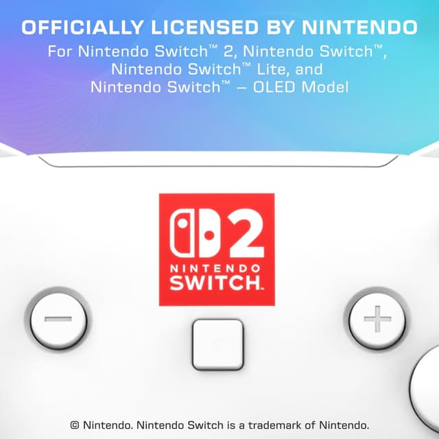 Detalle 2 de Turtle Beach Afterglow Wave Kabelloser Gaming-Controller (weiß) offiziell lizenziert für Nintendo Switch 2