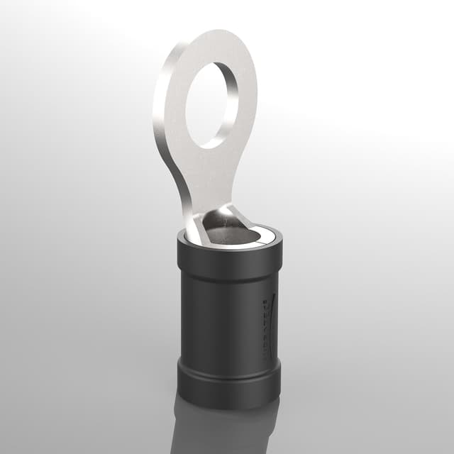 Detalle 2 de AUPROTEC 10x connettori ad occhiello isolati parzialmente per cavi 2,5–4,0 mm², foro M5 (nero)