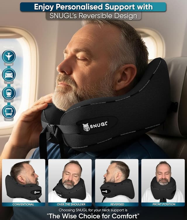 Detalle de SNUGL memory foam neck pillow for travel