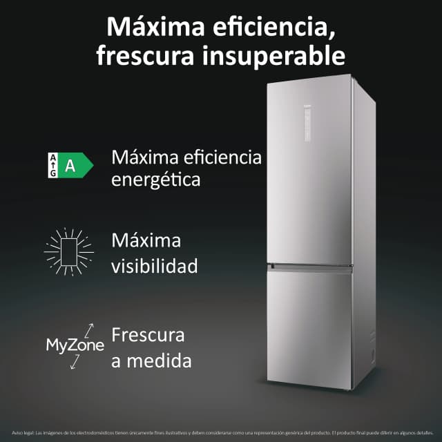 Detalle 2 de Haier HDPW7620ANPK frigorífico combi 409 L