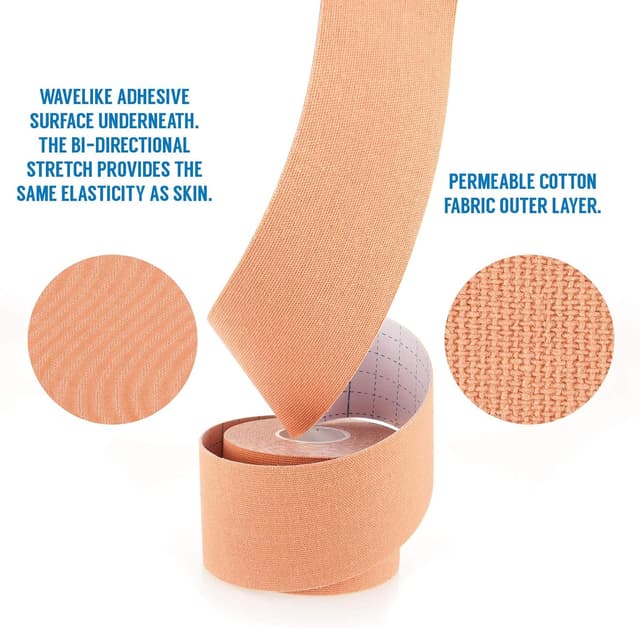 Detalle 2 de Proworks Kinesiology Tape (5-metre roll) for elastic muscle support during exercise, sport & recovery